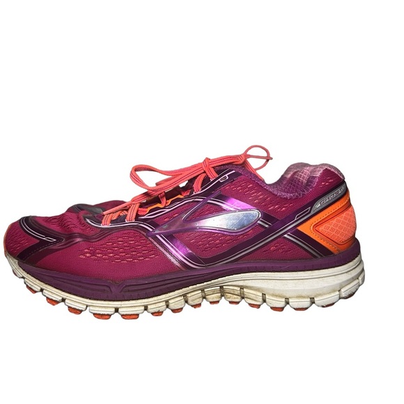 BROOKS Ghost Running Shoe 8th Edition Pink/Purple with Orange Size 11 - Picture 3 of 14